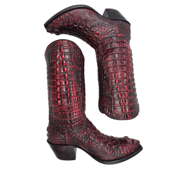 Tres Outlaws Black Cherry Hornback Alligator 11.5 Cowboy Western Boots $7500MSRP - Picture 15 of 16